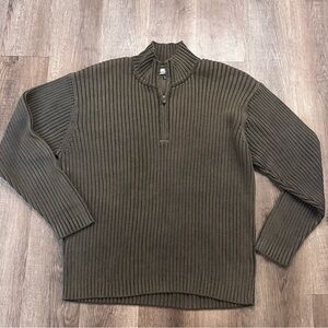 Tommy Bahama Heavyweight 100% Cotton 1/4 Zip Mock Neck Chunky‎ Knit Man’s Size M